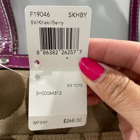 NWT Coach Monogram Handbag and IPad Case Purple/Tan/Brown - Picture 8 of 15